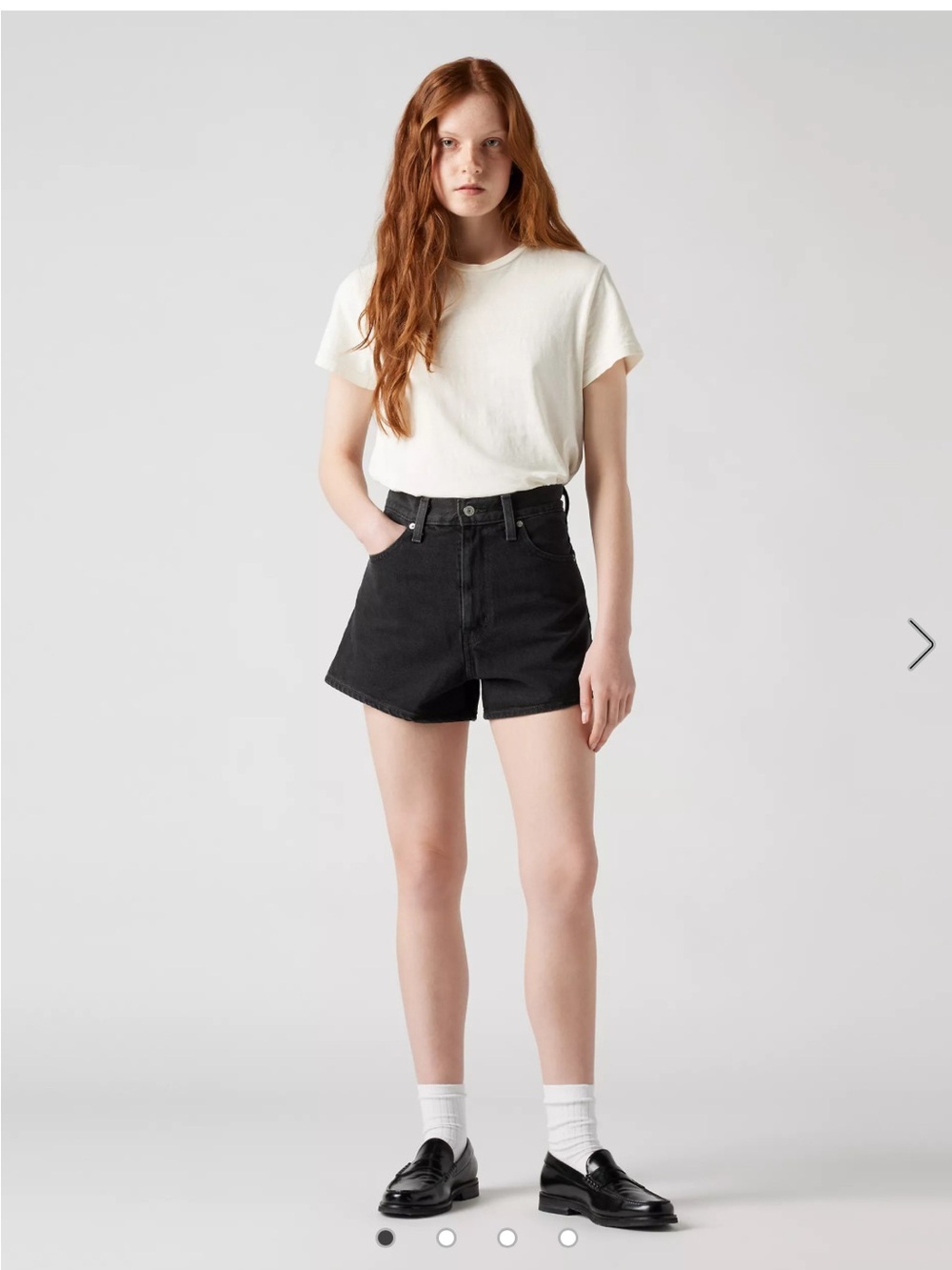 Levis High Waisted Mom Shorts Woman 31 Black Streetwear Preppy High Rise Zip Fly